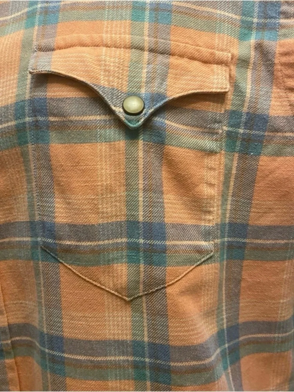 Vtg Polo Ralph Lauren Plaid Cotton Flannel Pearl Snap Shirt L Western CabinCore